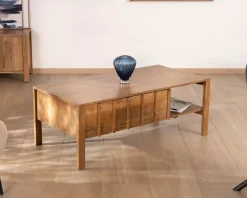 Table basse rectangulaire esprit zen en manguier naturel