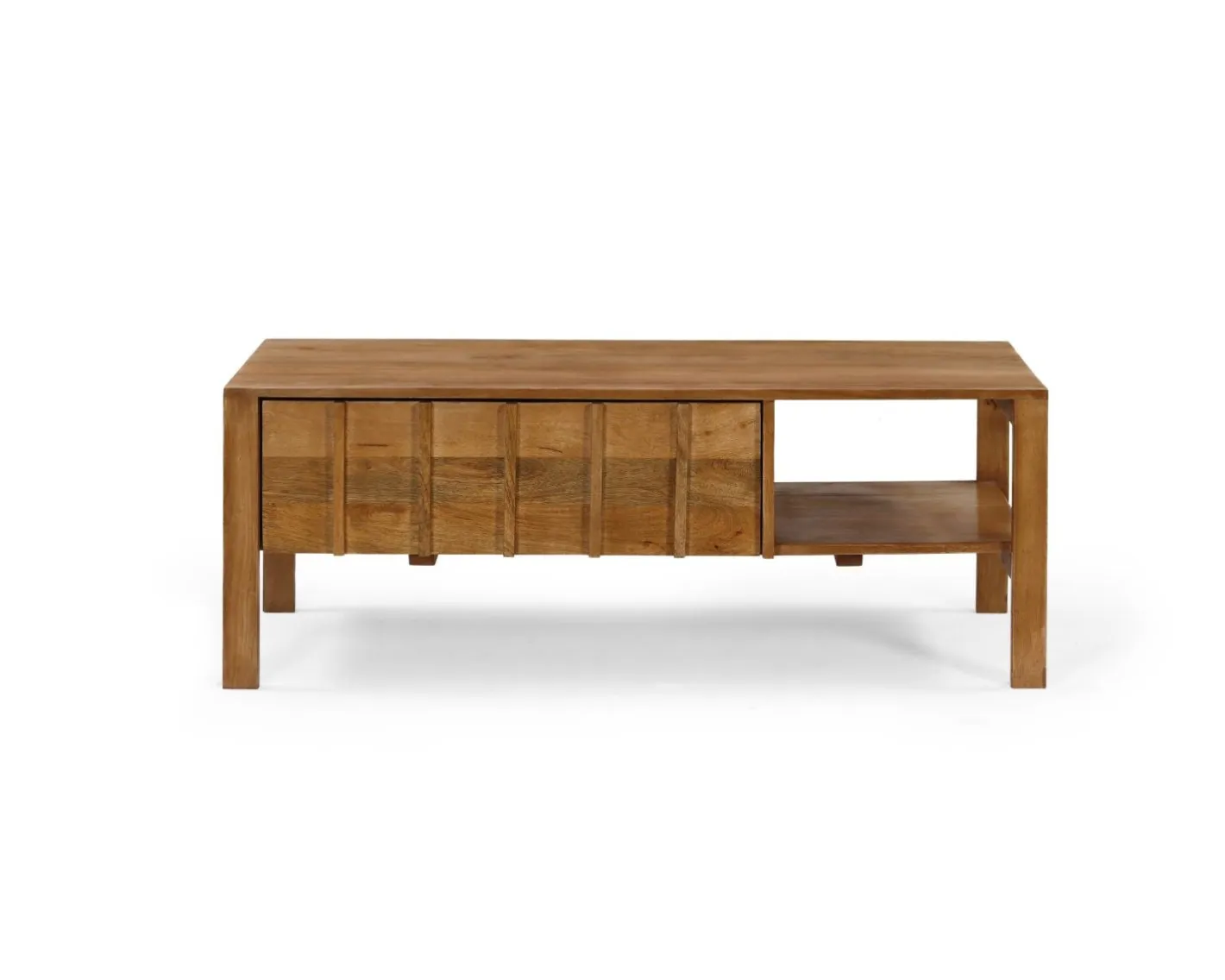 Table basse rectangulaire esprit zen en manguier naturel "Sicaly" Table Basse Rectangulaire