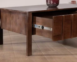 Table basse rectangulaire esprit zen en manguier teinte noyer 
