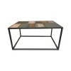 Sale Table basse rectangulaire métal et bois piétement aérien "Camaïeu" Table Basse Rectangulaire