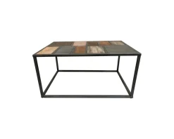 Sale Table basse rectangulaire métal et bois piétement aérien "Camaïeu" Table Basse Rectangulaire