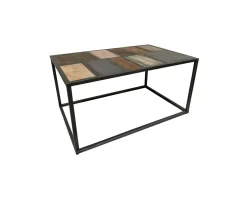 Sale Table basse rectangulaire métal et bois piétement aérien 