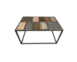 Sale Table basse rectangulaire métal et bois piétement aérien 