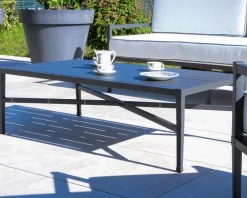 Sale Table basse rectangulaire style classique chic en aluminium 