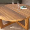 Outlet Table basse ronde 110 cm en teck "Balanka" Table Basse Ovale Ou Ronde