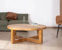 Outlet Table basse ronde 110 cm en teck 