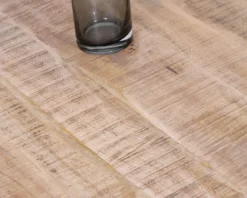 Clearance Table basse ronde double plateau en manguier massif et structure métal noir
