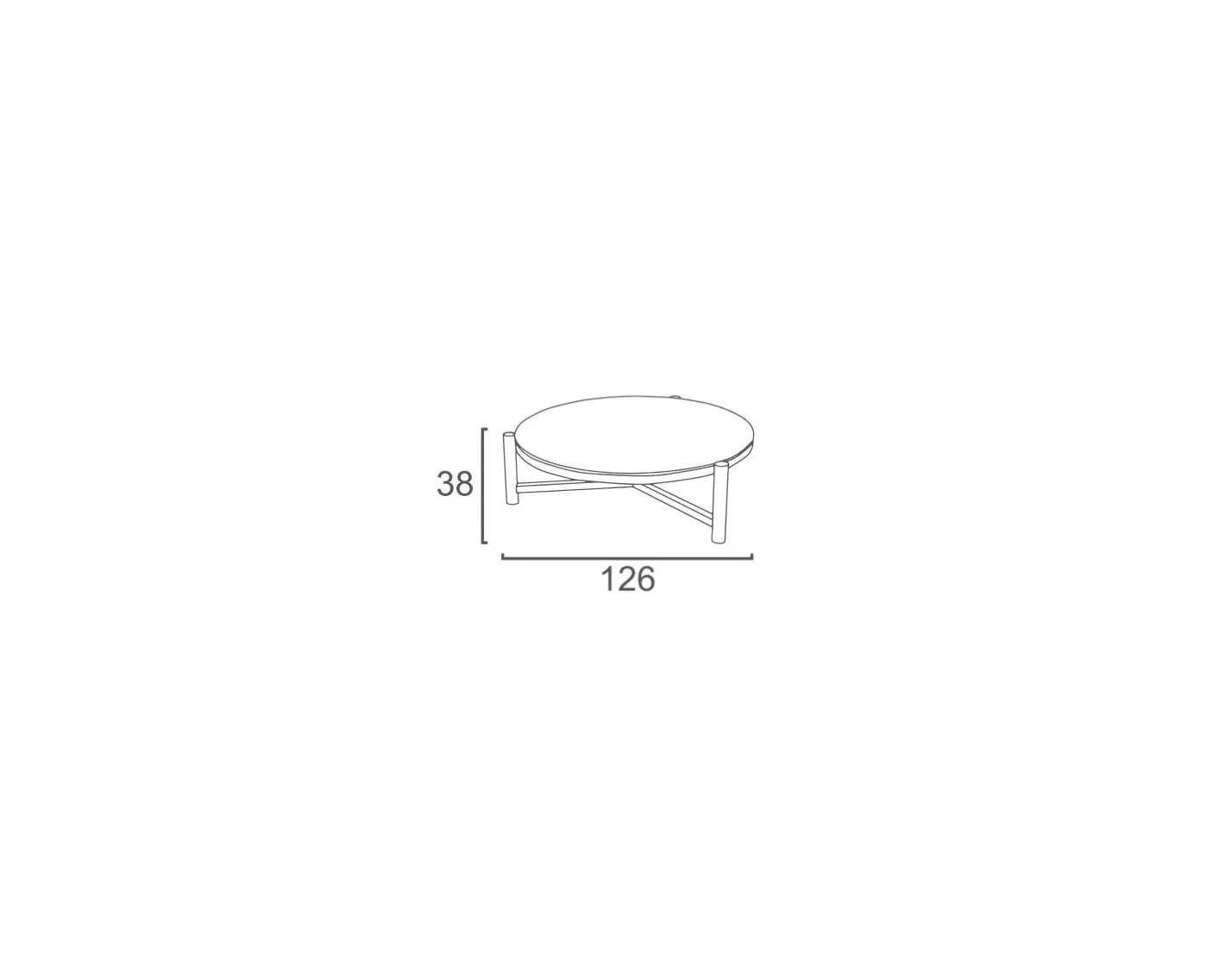 Clearance Table basse ronde en céramique et aluminium, diam. 126 "Sokha Beach" Table Basse Ovale Ou Ronde
