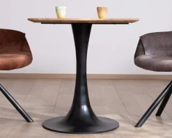Hot Table carrée esprit bistrot en manguier naturel "Piccadilly" 70 cm Table À Manger Carrée