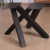 Sale Table carrée 150x150 cm acacia naturel massif et métal noir "Baillif" Table À Manger Carrée
