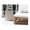Clearance Table d'appoint style ethnique en branches de teck "Sumatra" blanc et bois Table D'Appoint