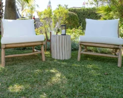 Clearance Table d'appoint style ethnique en branches de teck 