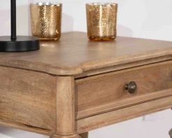 Outlet Table de chevet en manguier naturel massif style classique 
