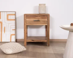 Clearance Table de chevet ou d'appoint en acacia avec tiroir
