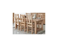 Outlet Table de ferme chêne massif 210 cm "Artisan" Table À Manger Rectangulaire