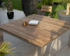 Hot Table de jardin carrée 160 cm en teck 