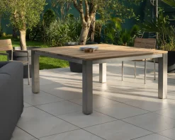 Hot Table de jardin carrée 160 cm en teck 
