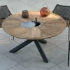 Hot Table de jardin haut de gamme "Hélios" avec plateau rosace et seau à glace intégré Table À Manger Ronde Ou Ovale