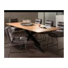 Outlet Table de repas avec pieds mikado et plateau en teck 180 cm "Copley" Table À Manger Rectangulaire