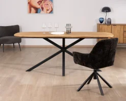 Hot Table de repas bateau en teck recyclé et pieds mikado 