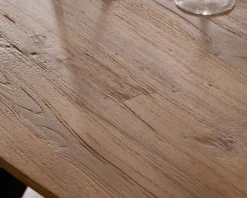 Hot Table de repas bateau en teck recyclé et pieds mikado 