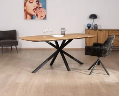 Hot Table de repas bateau en teck recyclé et pieds mikado 