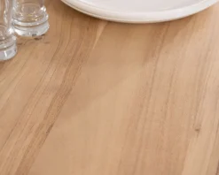 Outlet Table de repas carrée 140 cm en acacia et pieds mikado métal