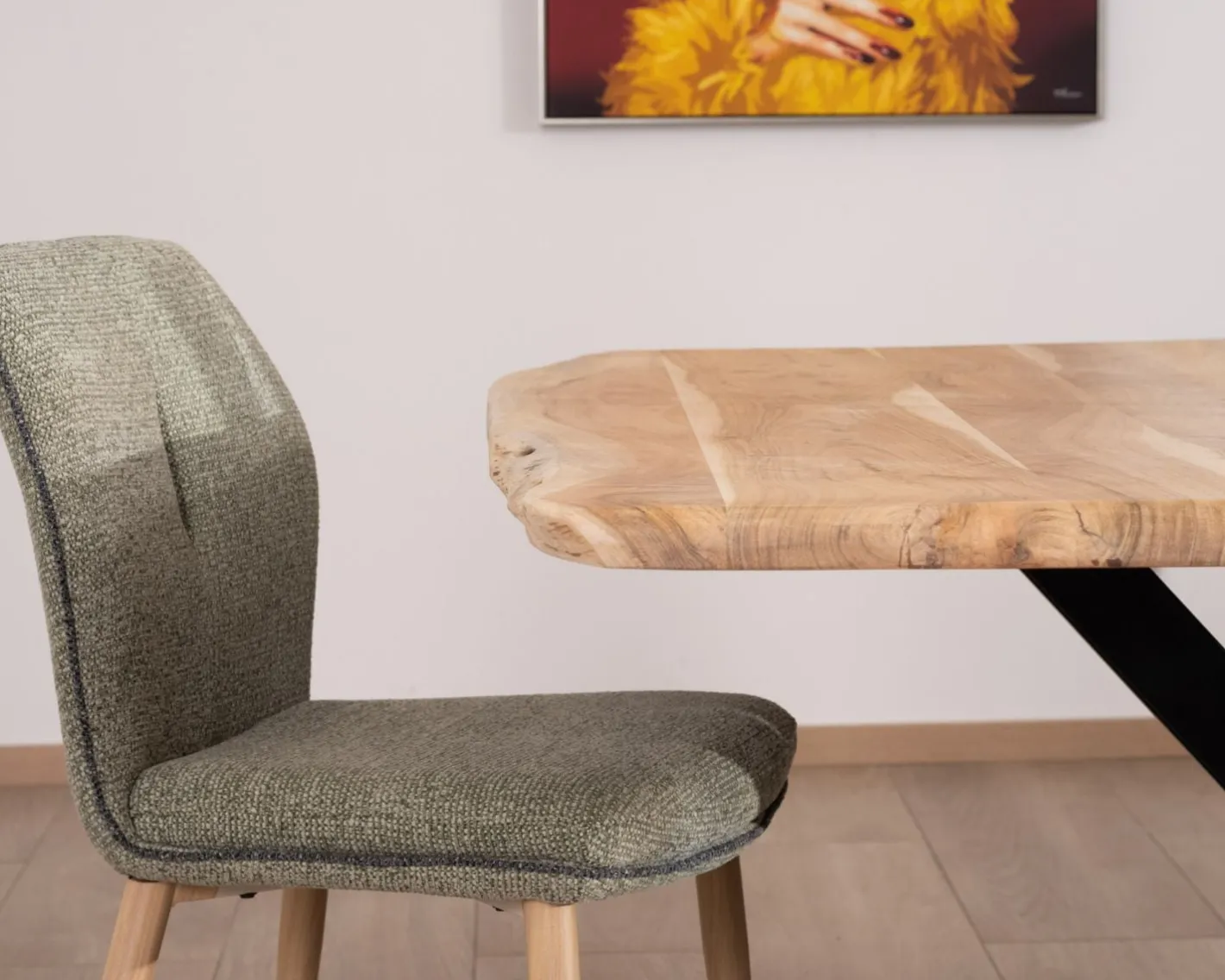 Outlet Table de repas carrée 140 cm en acacia et pieds mikado métal "3D" Table À Manger Carrée