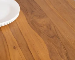 Online Table de repas carrée en teck pied métal 130 cm