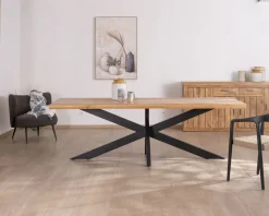 Online Table de repas 200 cm plateau en manguier bords naturels 