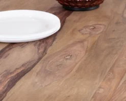 New Table de repas 180 cm plateau naturel et pieds croix