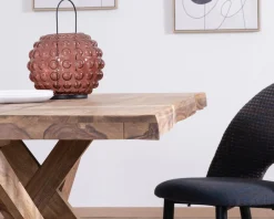 New Table de repas 180 cm plateau naturel et pieds croix