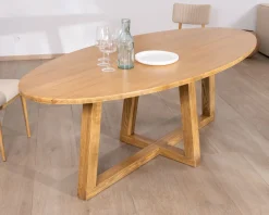 Hot Table de repas elliptique 220 cm en bois 