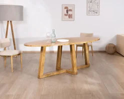 Hot Table de repas elliptique 220 cm en bois 