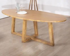 Hot Table de repas elliptique 220 cm en bois 