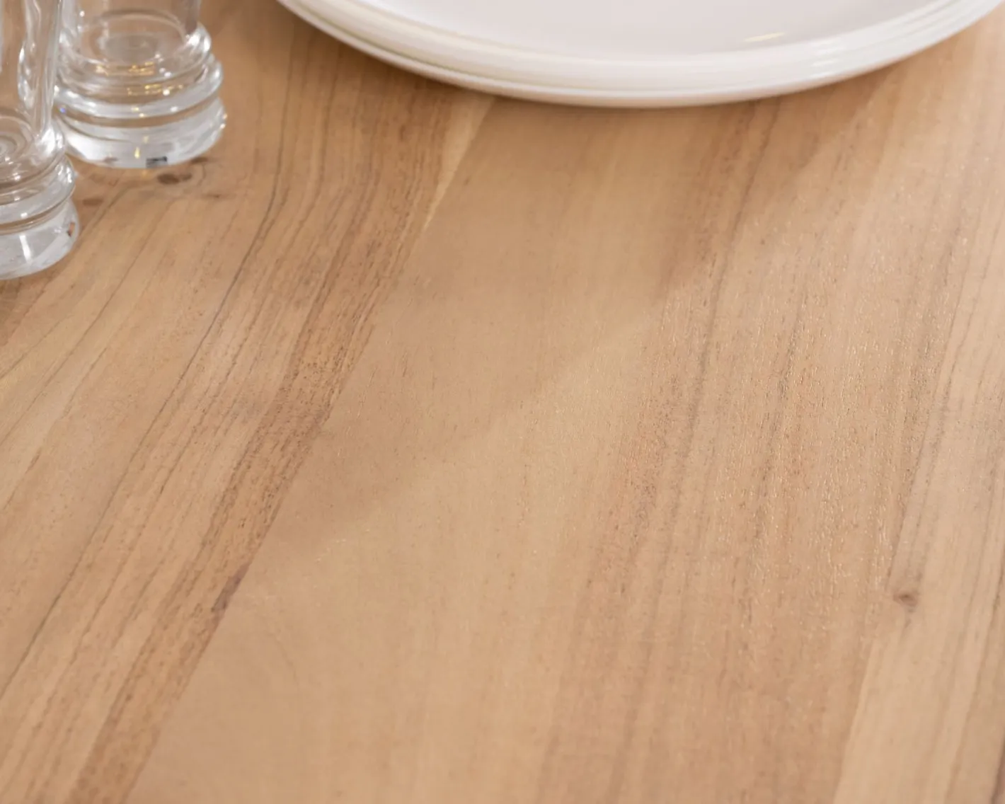 Best Table de repas en acacia et pieds mikado "3D" plateau forme carrée 150 cm Table À Manger Carrée