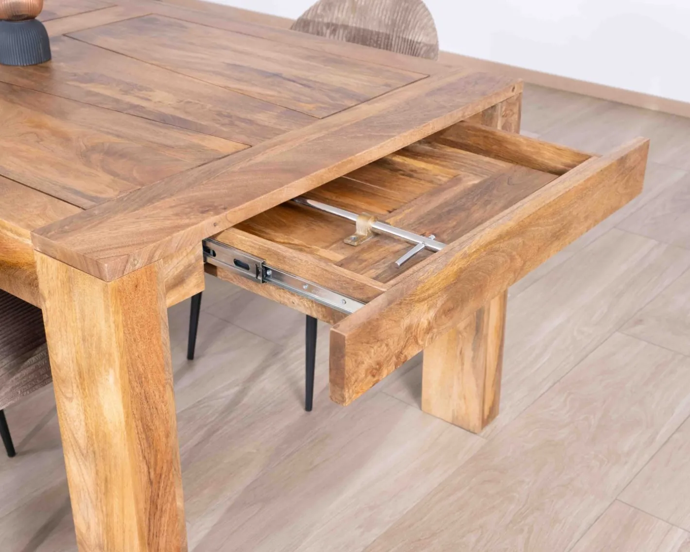 Online Table de repas extensible 200 à 290 cm "Jappy" en manguier foncé Table À Manger Rectangulaire