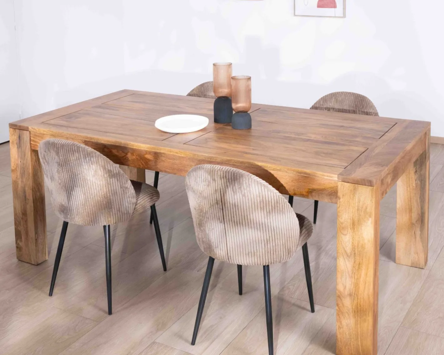 Online Table de repas extensible 200 à 290 cm "Jappy" en manguier foncé Table À Manger Rectangulaire