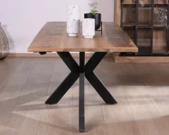 Discount Table de repas extensible 180-260cm pied étoile bois métal 