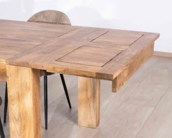 Best Table de repas extensible en manguier foncé "Jappy" 160 à 250 cm Table À Manger Rectangulaire