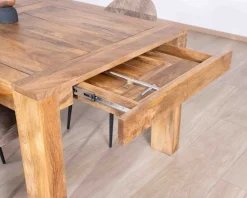 Best Table de repas extensible en manguier foncé 