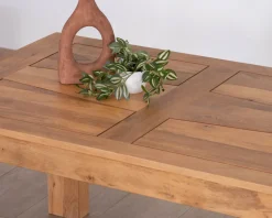 Outlet Table de repas extensible en manguier teinte chêne clair 
