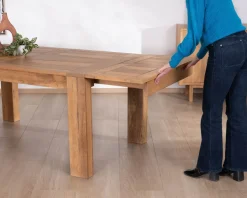 Outlet Table de repas extensible en manguier teinte chêne clair 