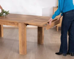 Outlet Table de repas extensible en manguier teinte chêne clair 