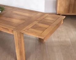 Outlet Table de repas extensible en manguier teinte chêne clair 