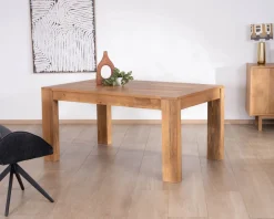 Outlet Table de repas extensible en manguier teinte chêne clair 