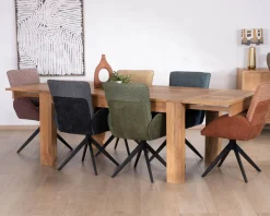 Outlet Table de repas extensible en manguier teinte chêne clair 