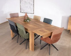 Outlet Table de repas extensible en manguier teinte chêne clair 