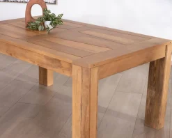 Outlet Table de repas extensible en manguier teinte chêne clair 