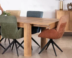 Outlet Table de repas extensible en manguier teinte chêne clair 